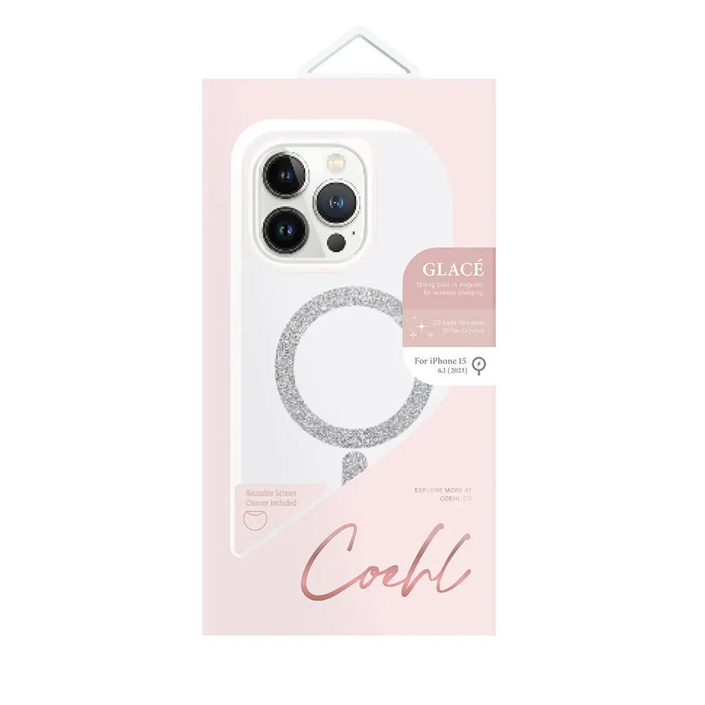 iPhone 15 MagSafe Uyumlu Simli Manyetik Kılıf - Coehl Glace