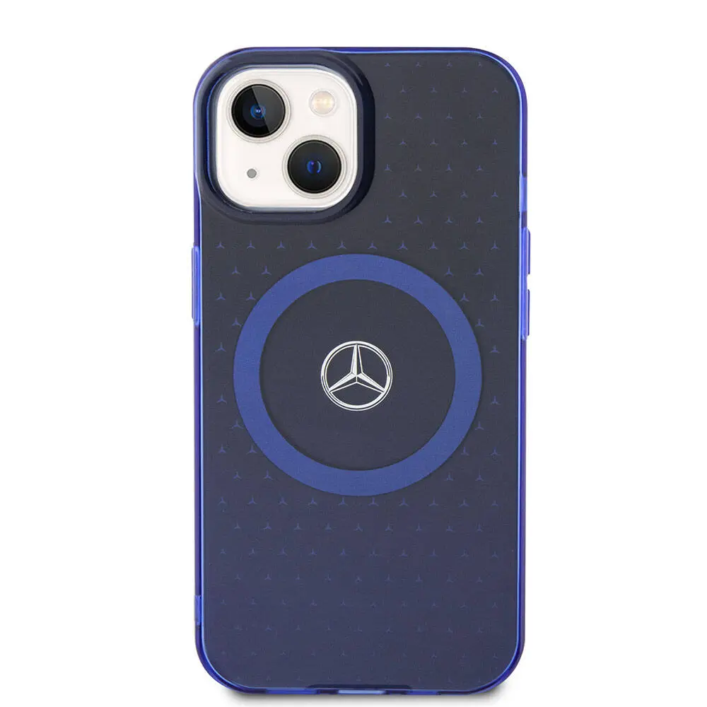 iPhone 15 MagSafe Uyumlu Çift Katmanlı Kılıf - Mercedes Benz Mavi Yıldız