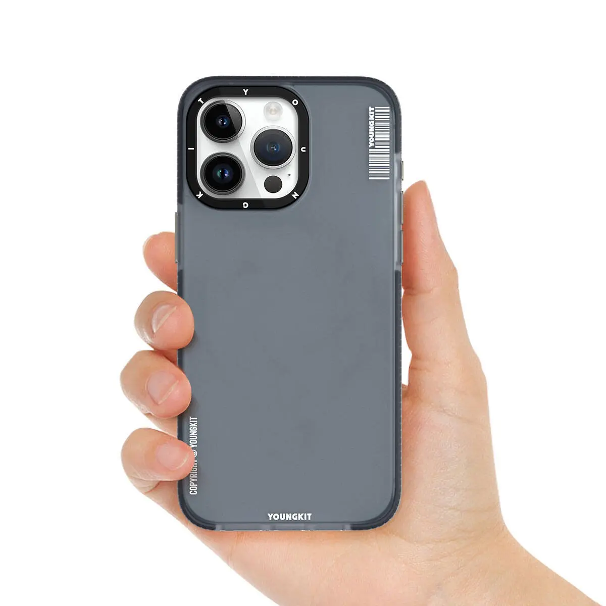 iPhone 15 Buzlu Mat Şeffaf Kılıf - Youngkit Colored Sand
