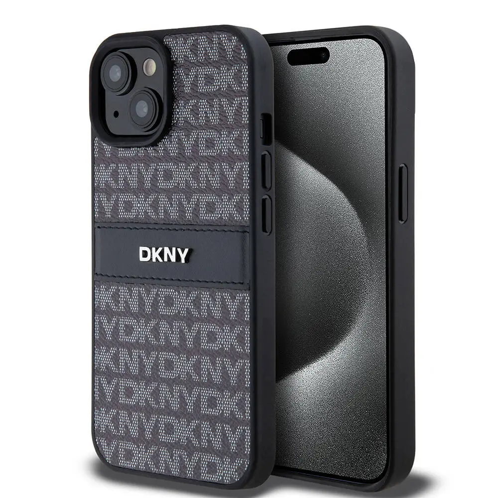 iPhone 15 Kabartmalı Desenli Kılıf - DKNY Lisanslı