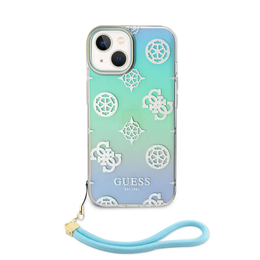 iPhone 15 Holografik Glitter Kılıf - Guess Peony Lisanslı