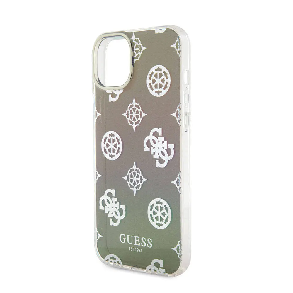 iPhone 15 Holografik Glitter Kılıf - Guess Peony Lisanslı