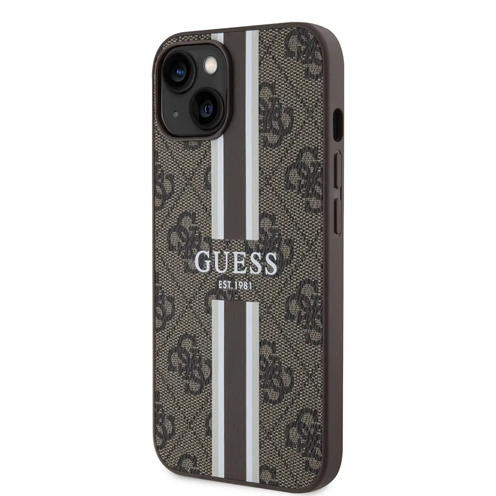 iPhone 15 MagSafe Uyumlu 4G Şerit Desenli Kılıf - Guess