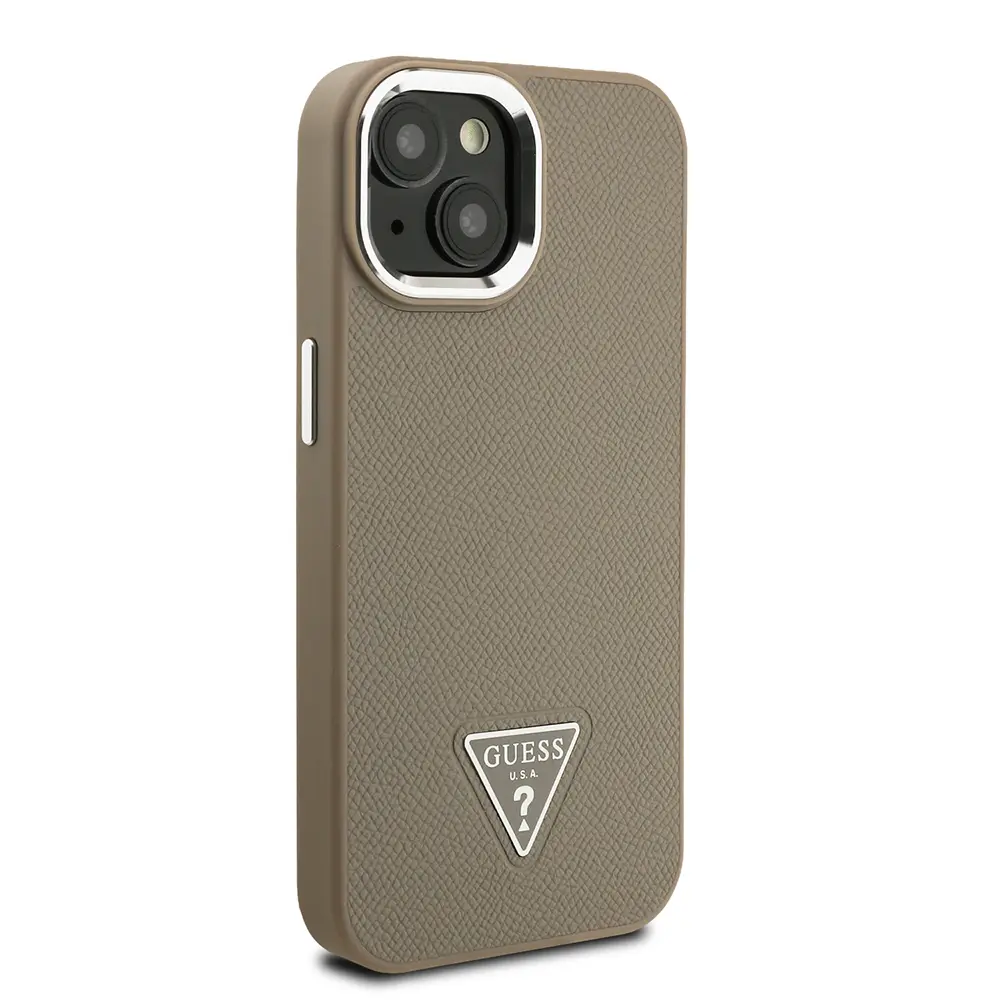 iPhone 15 MagSafe Uyumlu Grained Triangle Kılıf - Guess