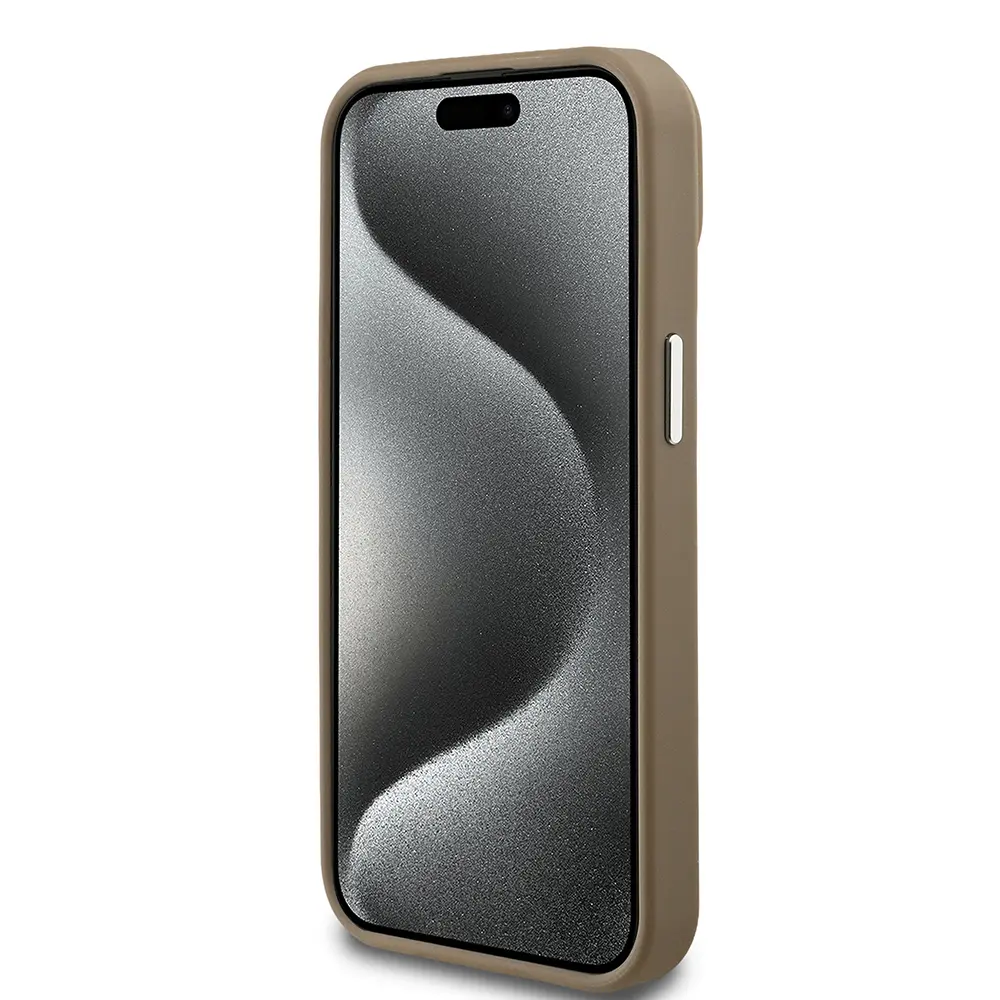 iPhone 15 MagSafe Uyumlu Grained Triangle Kılıf - Guess