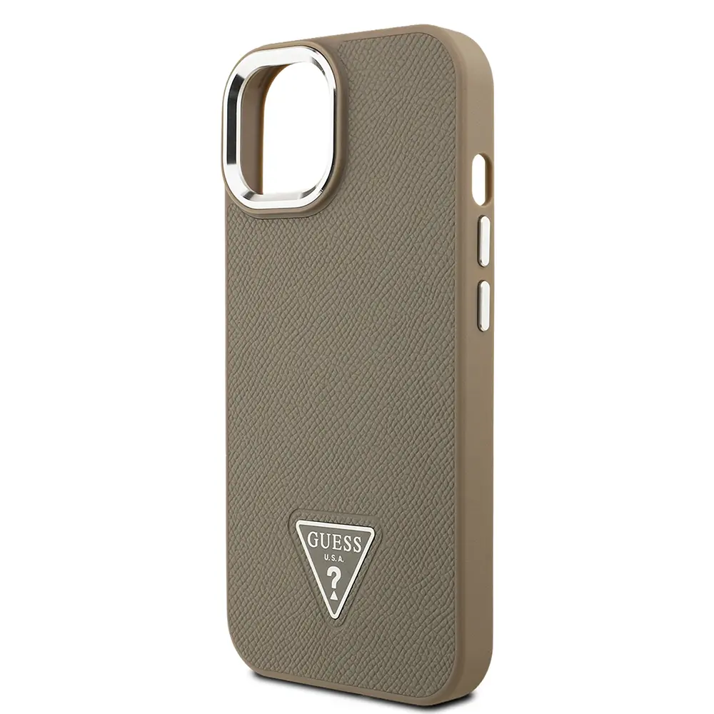 iPhone 15 MagSafe Uyumlu Grained Triangle Kılıf - Guess