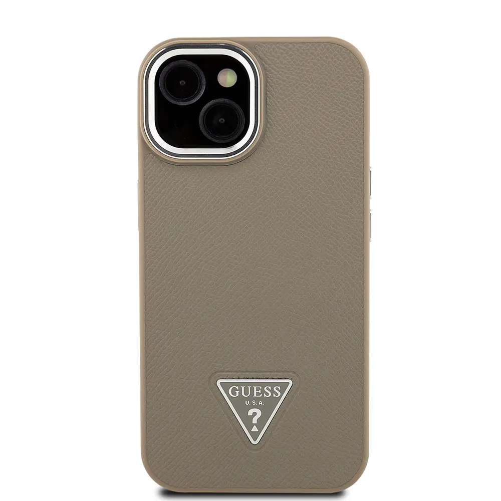 iPhone 15 MagSafe Uyumlu Grained Triangle Kılıf - Guess