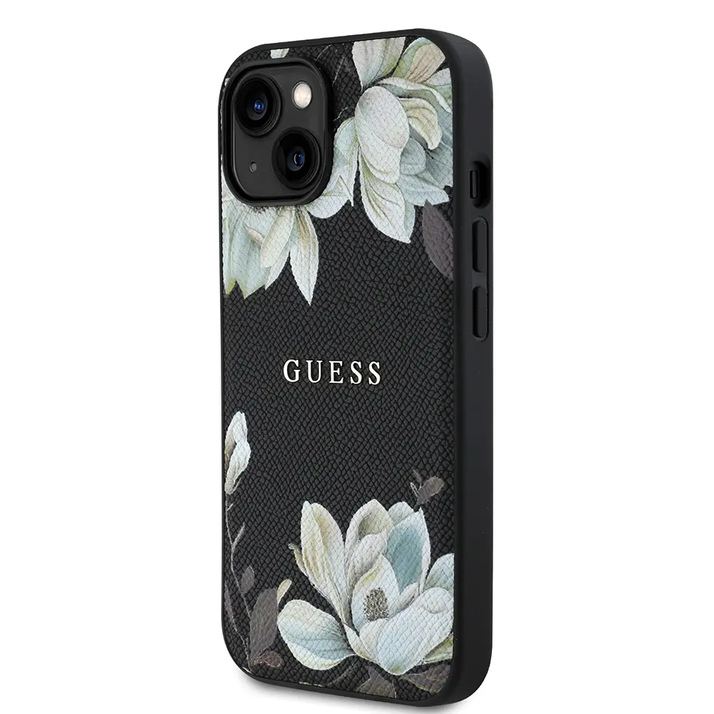 iPhone 15 MagSafe Uyumlu Çiçek Tasarımlı Kılıf - Guess Lisanslı