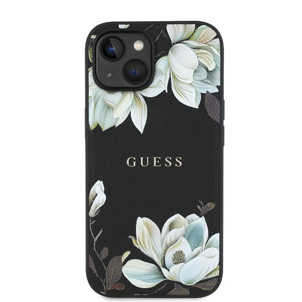 iPhone 15 MagSafe Uyumlu Çiçek Tasarımlı Kılıf - Guess Lisanslı