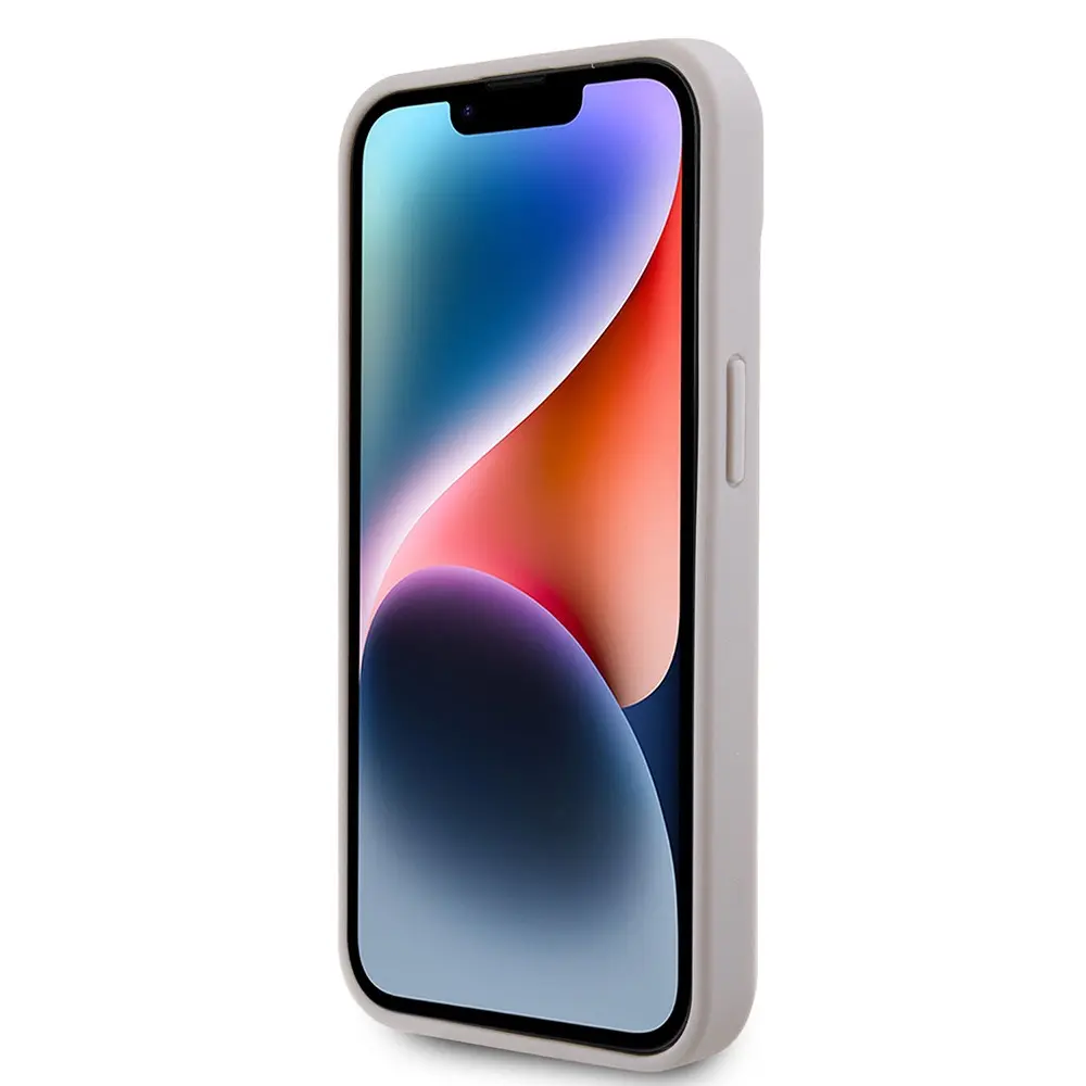 iPhone 15 Kılıf, Taşlı Metal Üçgen Logolu Askılı - Guess 4G