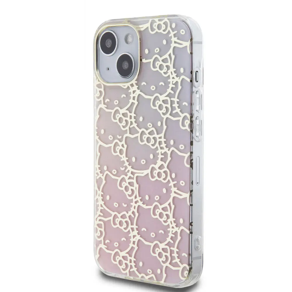 iPhone 15 Lisanslı Hello Kitty Renk Geçişli Kılıf - Pembe