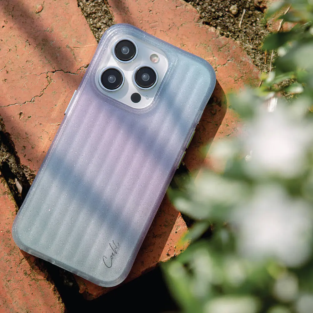 iPhone 15 Parlayan Arka Yüzeyli Kılıf - Coehl Linear Mor