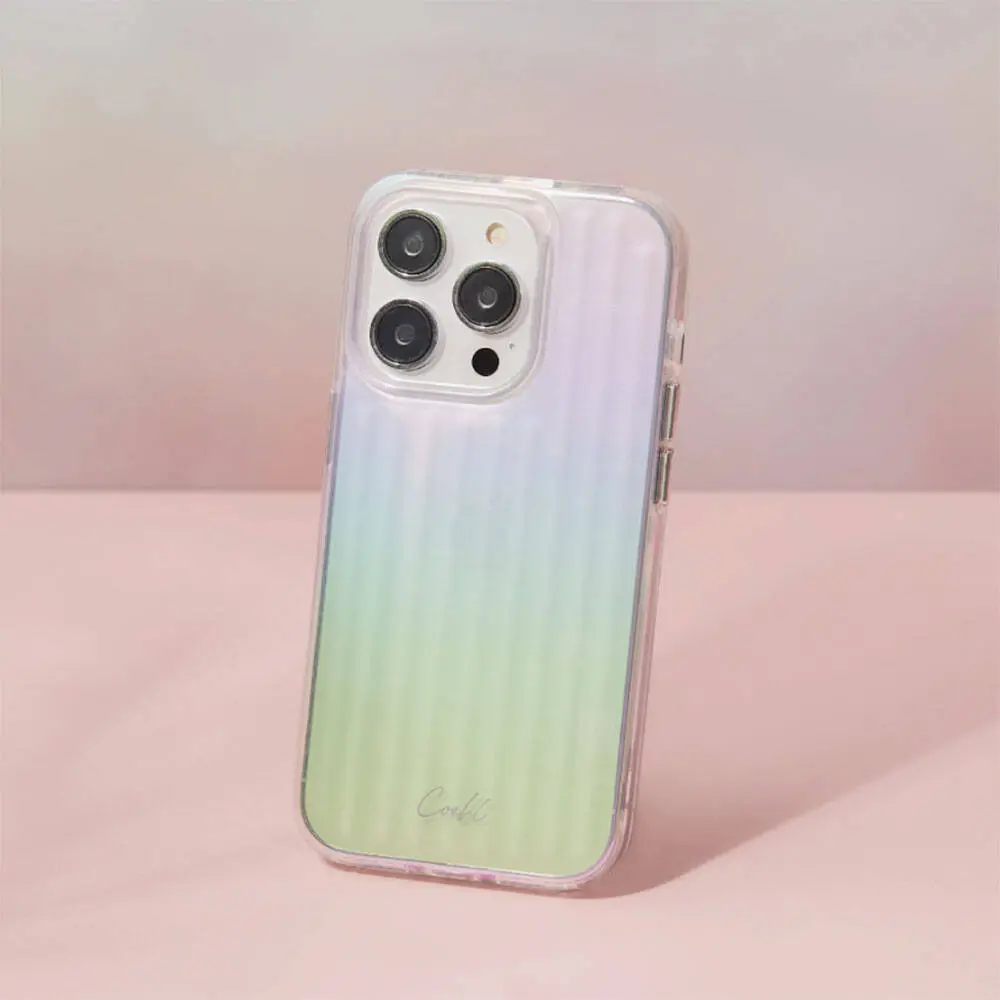 iPhone 15 Parlayan Arka Yüzeyli Kılıf - Coehl Linear Mor
