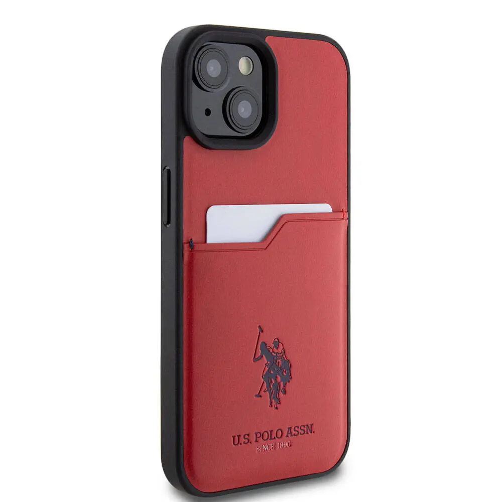 iPhone 15 Kartlıklı PU Kılıf - U.S. Polo Assn. Lisanslı Baskı Logolu