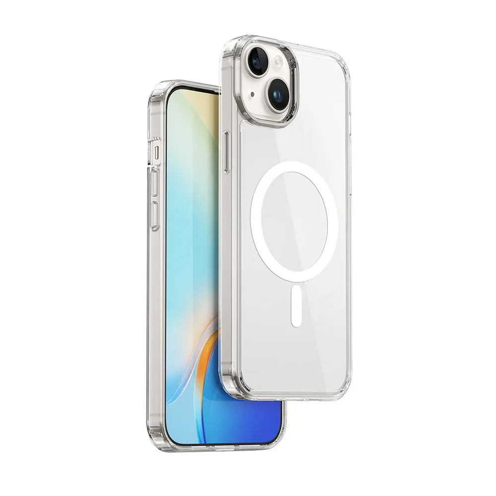 iPhone 15 Manyetik Şeffaf Sert PC Kılıf - Wiwu Magnetic Crystal