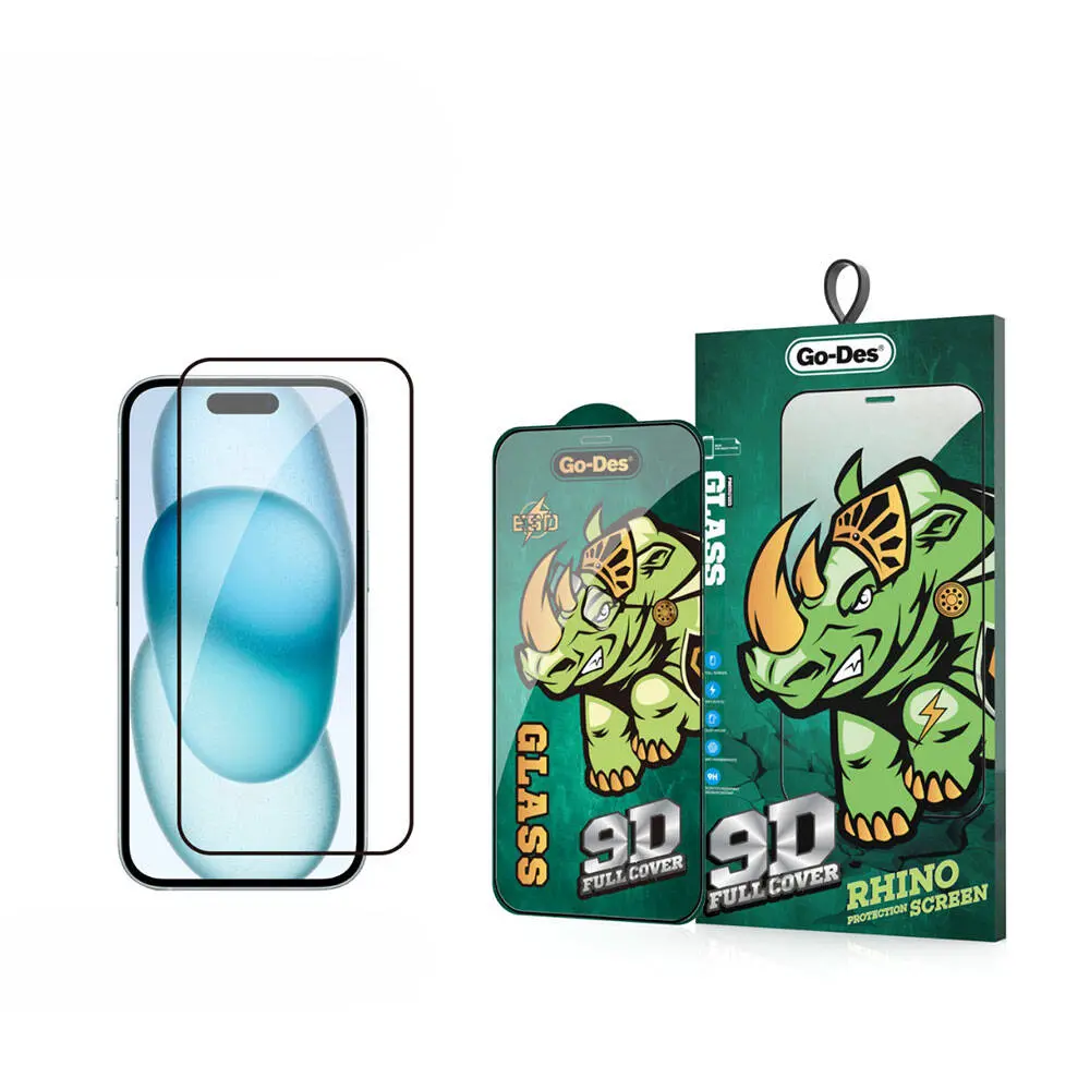 iPhone 15 Plus 9D Full Cover Temperli Cam Ekran Koruyucu - Go Des