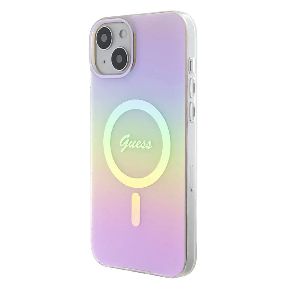 iPhone 15 Plus MagSafe Uyumlu Kılıf - Guess Iridescent Logolu