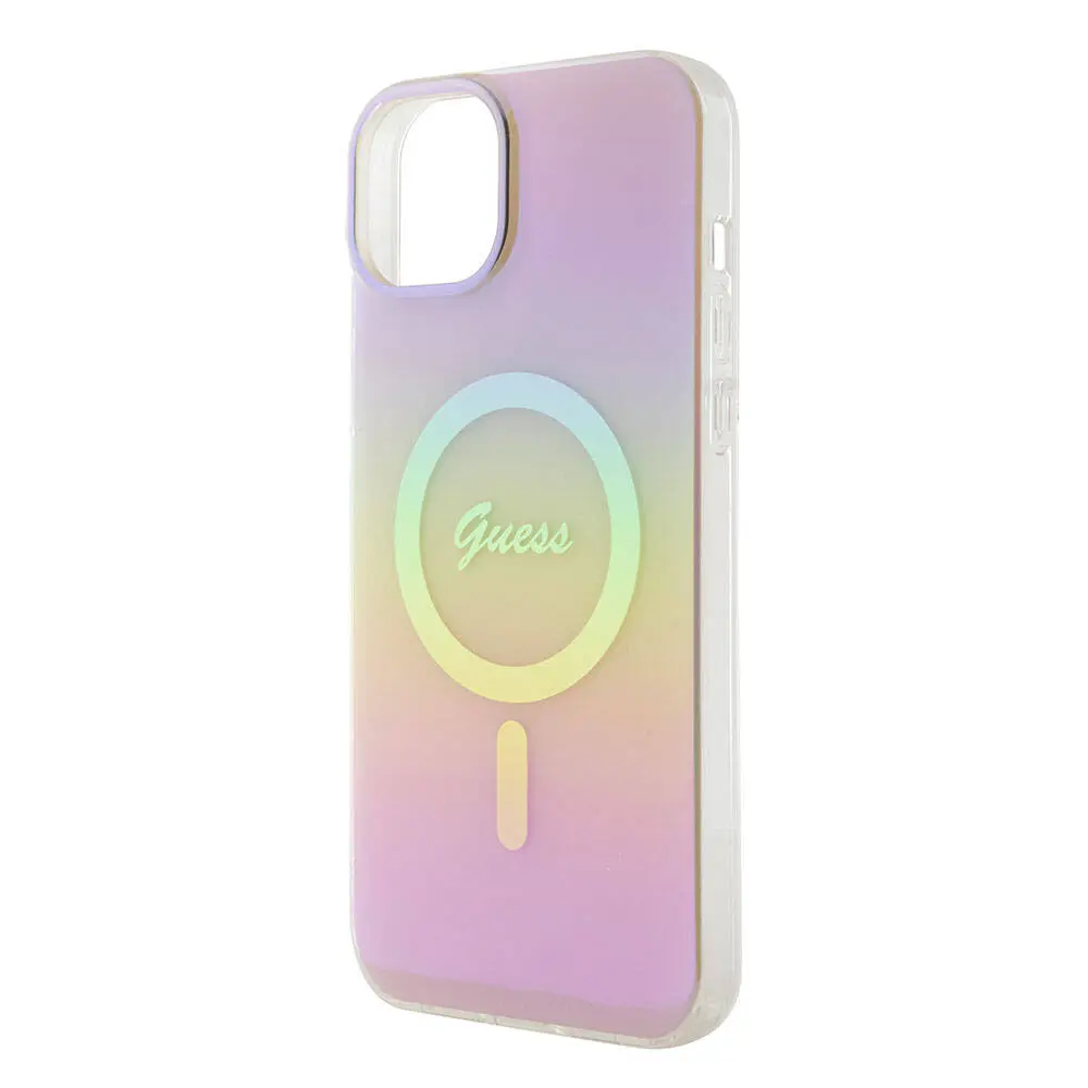 iPhone 15 Plus MagSafe Uyumlu Kılıf - Guess Iridescent Logolu
