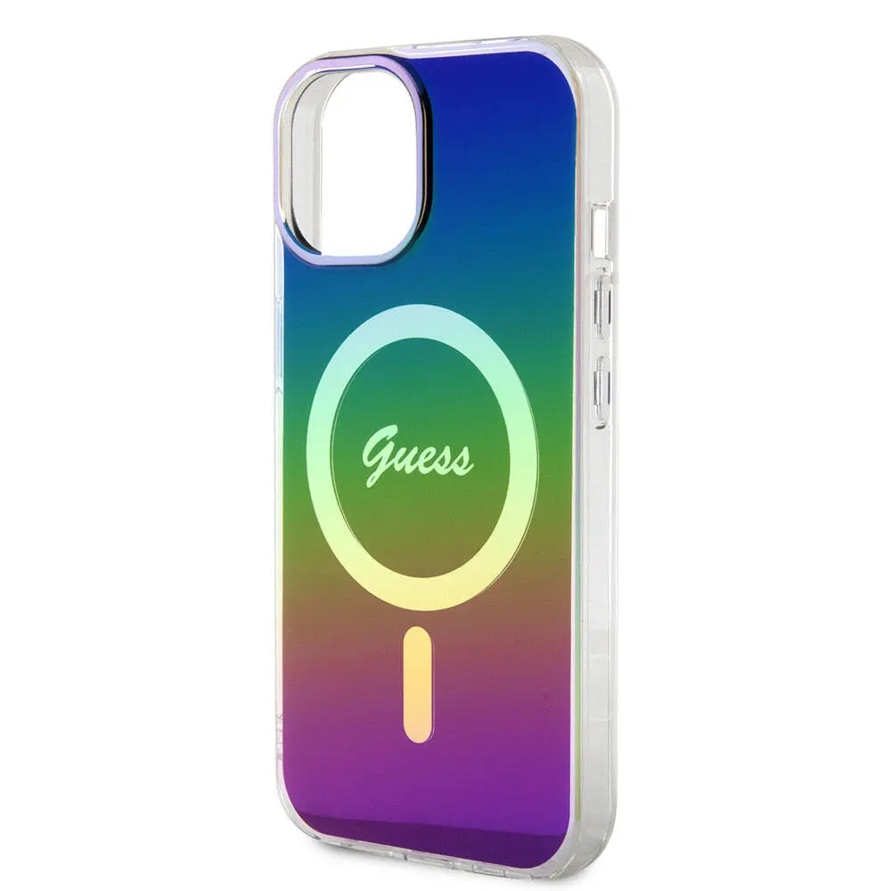 iPhone 15 Plus MagSafe Uyumlu Kılıf - Guess Iridescent Logolu