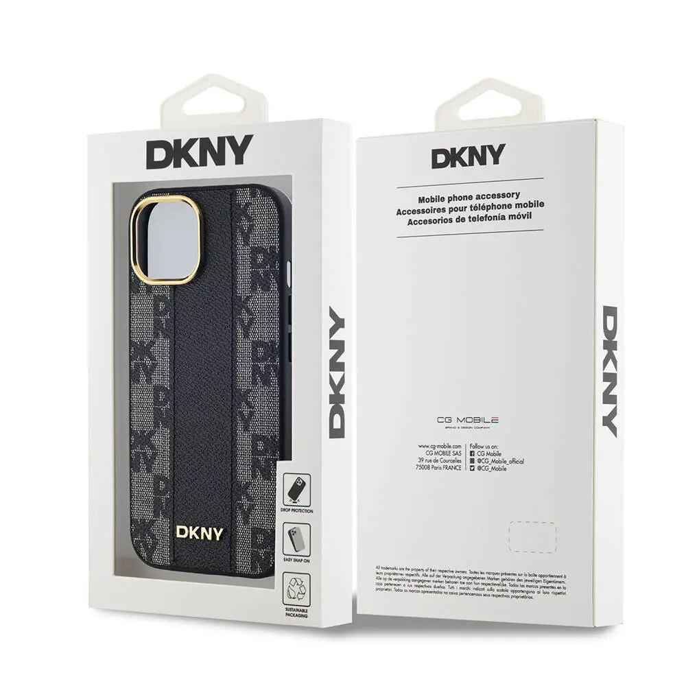 iPhone 15 Plus MagSafe Uyumlu Kılıf - DKNY Checkered Pattern