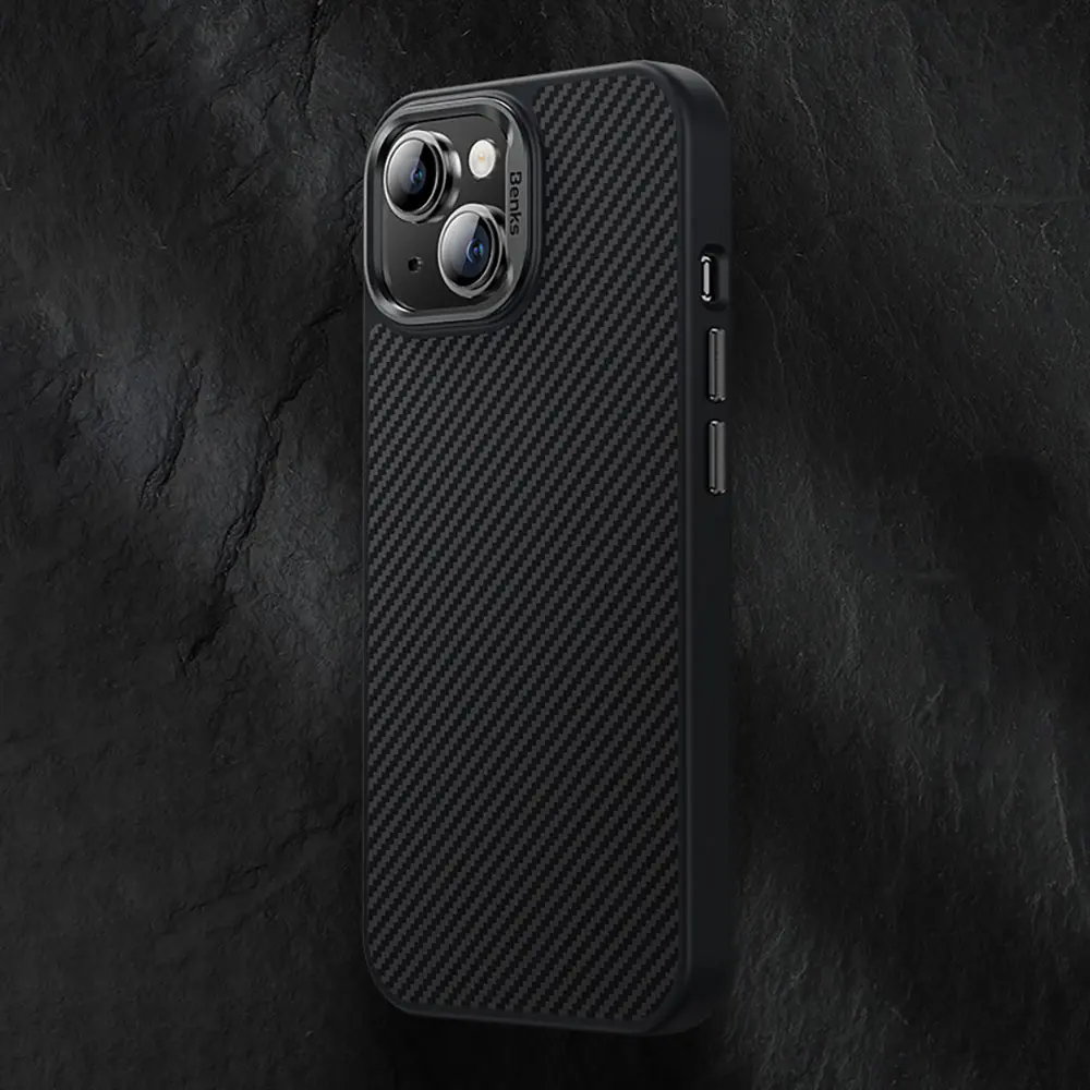 iPhone 15 Plus MagSafe Uyumlu Kevlar Kılıf - Benks Hybrid ArmorPro 600D