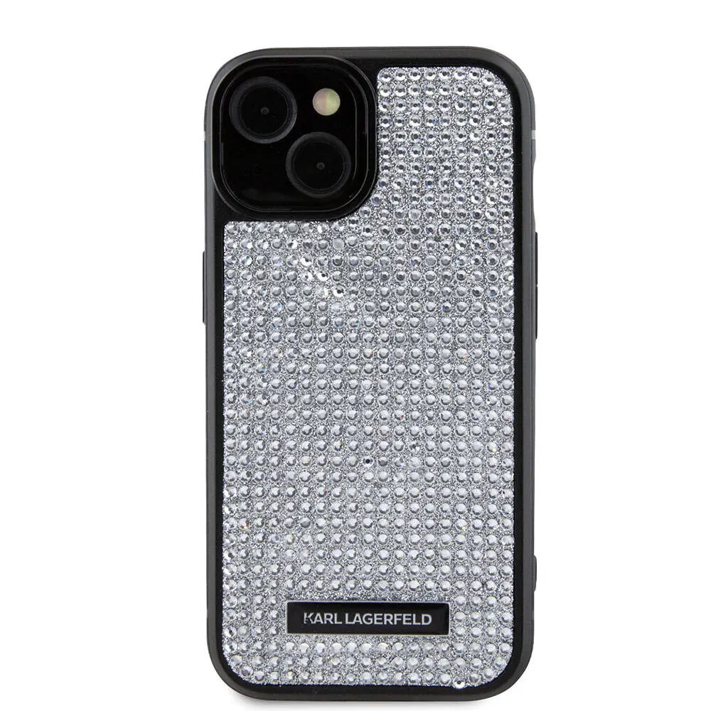 iPhone 15 Plus Taşlı Metal Logo Kılıf - Karl Lagerfeld Lisanslı