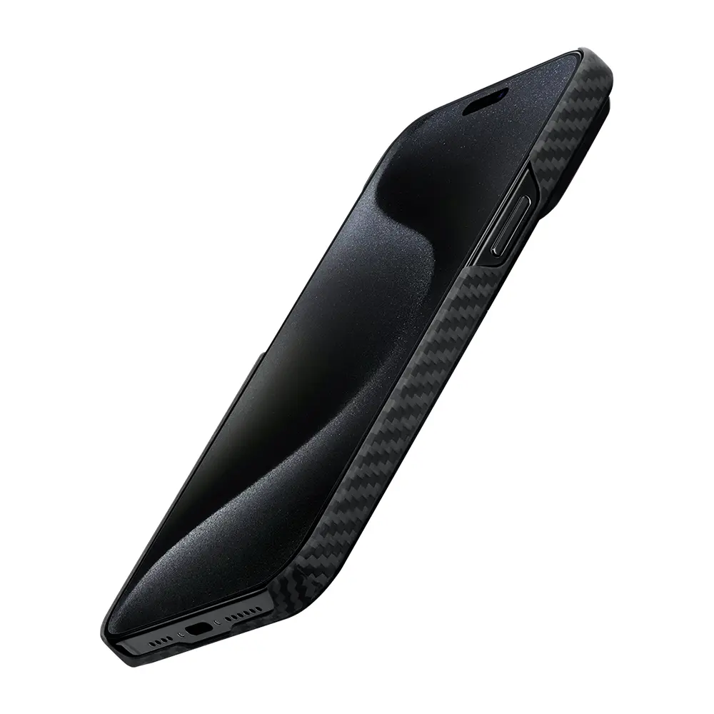 iPhone 15 Plus MagSafe Uyumlu Aramid Fiber Kılıf - Pitaka Ultra-Slim Classic