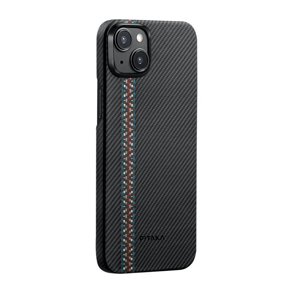 iPhone 15 Plus MagSafe Uyumlu Aramid Fiber Kılıf - Pitaka Tactile Woven Orchestra Rhapsody