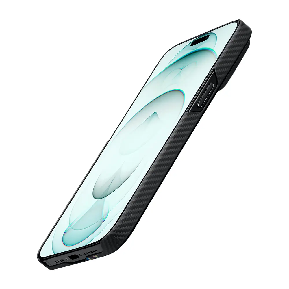 iPhone 15 Plus MagSafe Uyumlu Aramid Fiber Kılıf - Pitaka Tactile Woven Orchestra Rhapsody