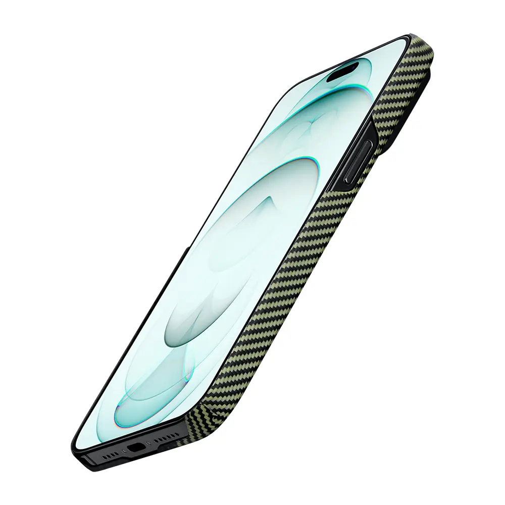 iPhone 15 Plus MagSafe Uyumlu Aramid Fiber Kılıf - Pitaka Tactile Woven Orchestra Overture