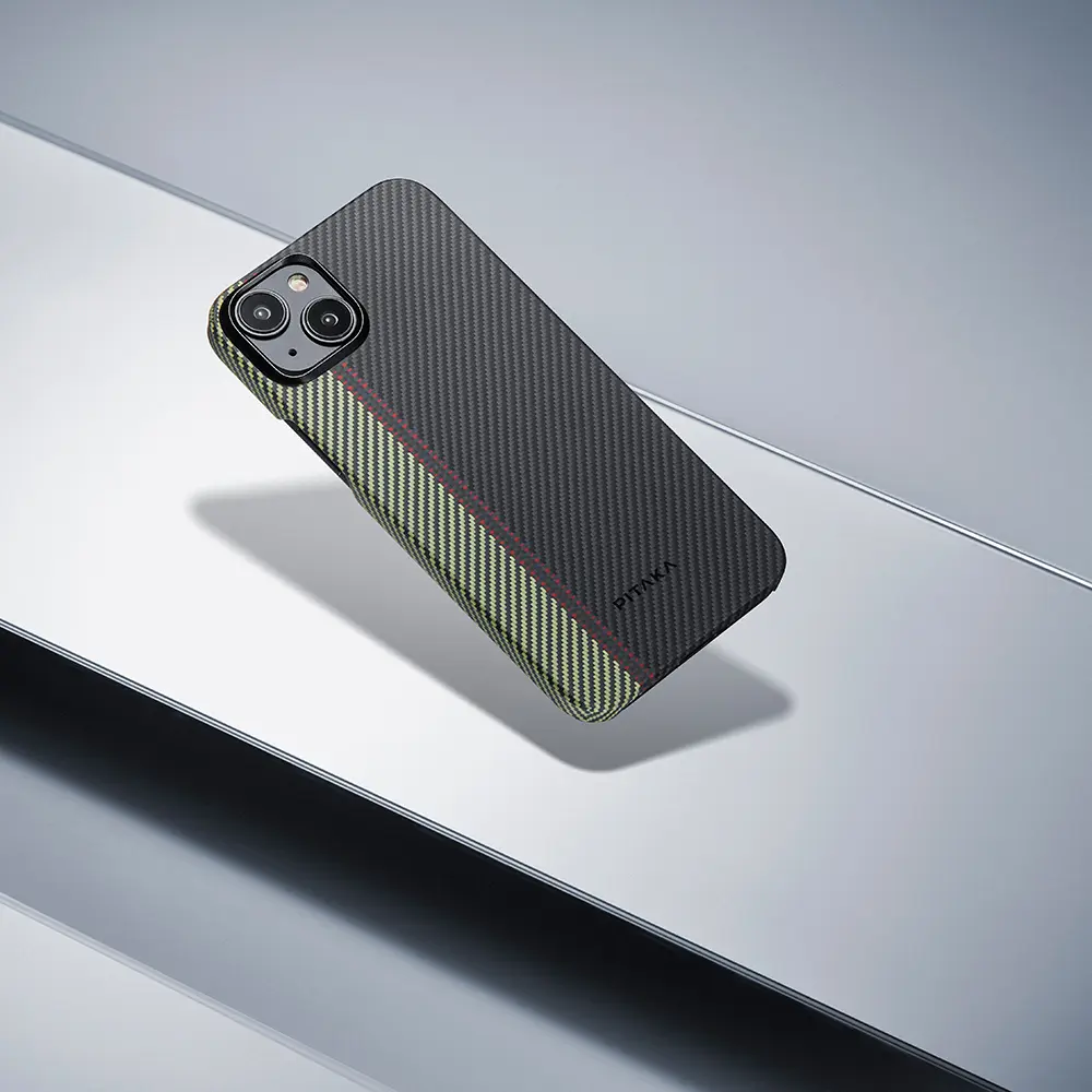 iPhone 15 Plus MagSafe Uyumlu Aramid Fiber Kılıf - Pitaka Tactile Woven Orchestra Overture