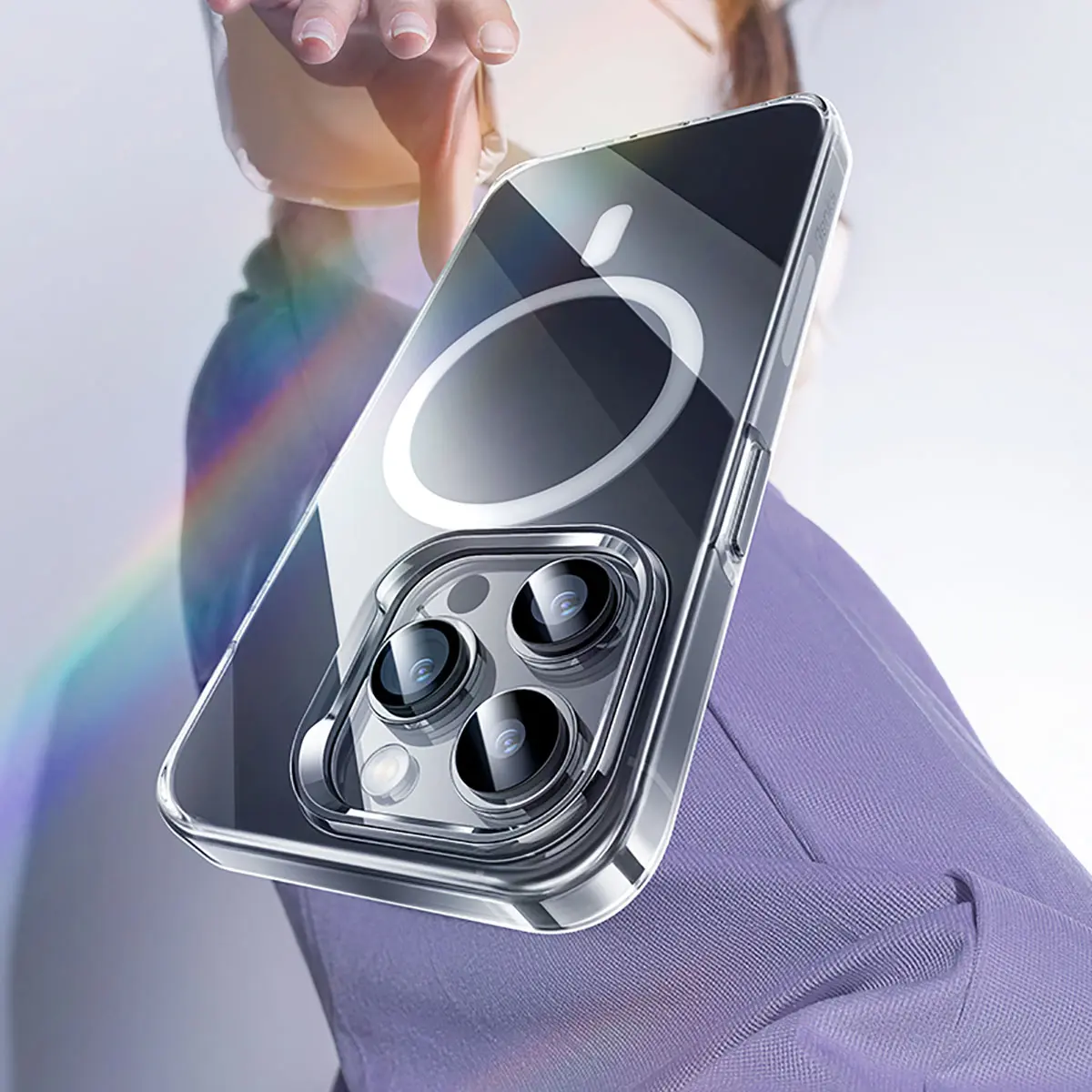 iPhone 15 Plus MagSafe Uyumlu Şeffaf Kılıf - Benks Crystal