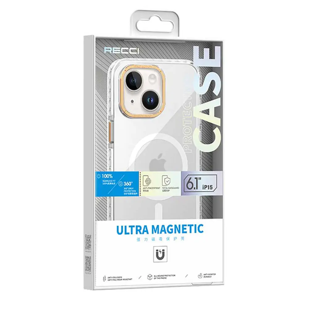 iPhone 15 Plus MagSafe Uyumlu Cam Arka Yüzeyli Kılıf - Recci Michelin