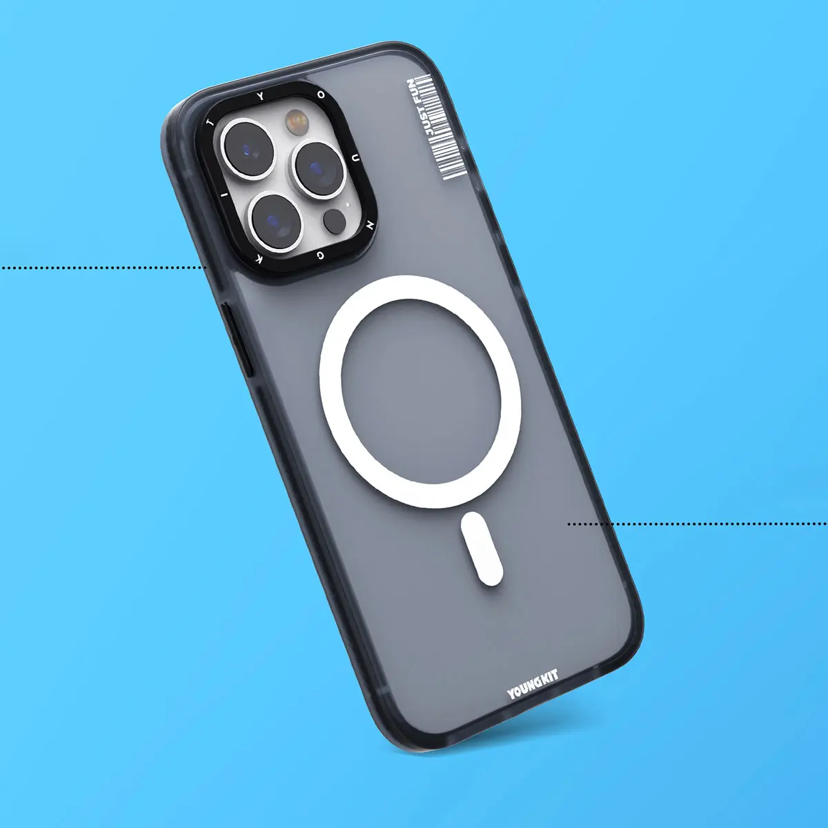 iPhone 15 Plus MagSafe Uyumlu Şeffaf Kılıf - Youngkit Colored Sand
