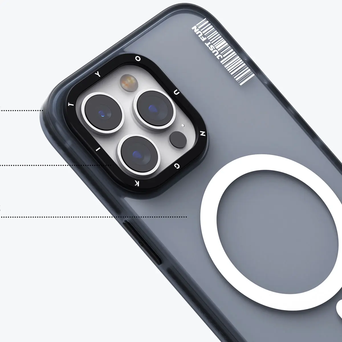 iPhone 15 Plus MagSafe Uyumlu Şeffaf Kılıf - Youngkit Colored Sand
