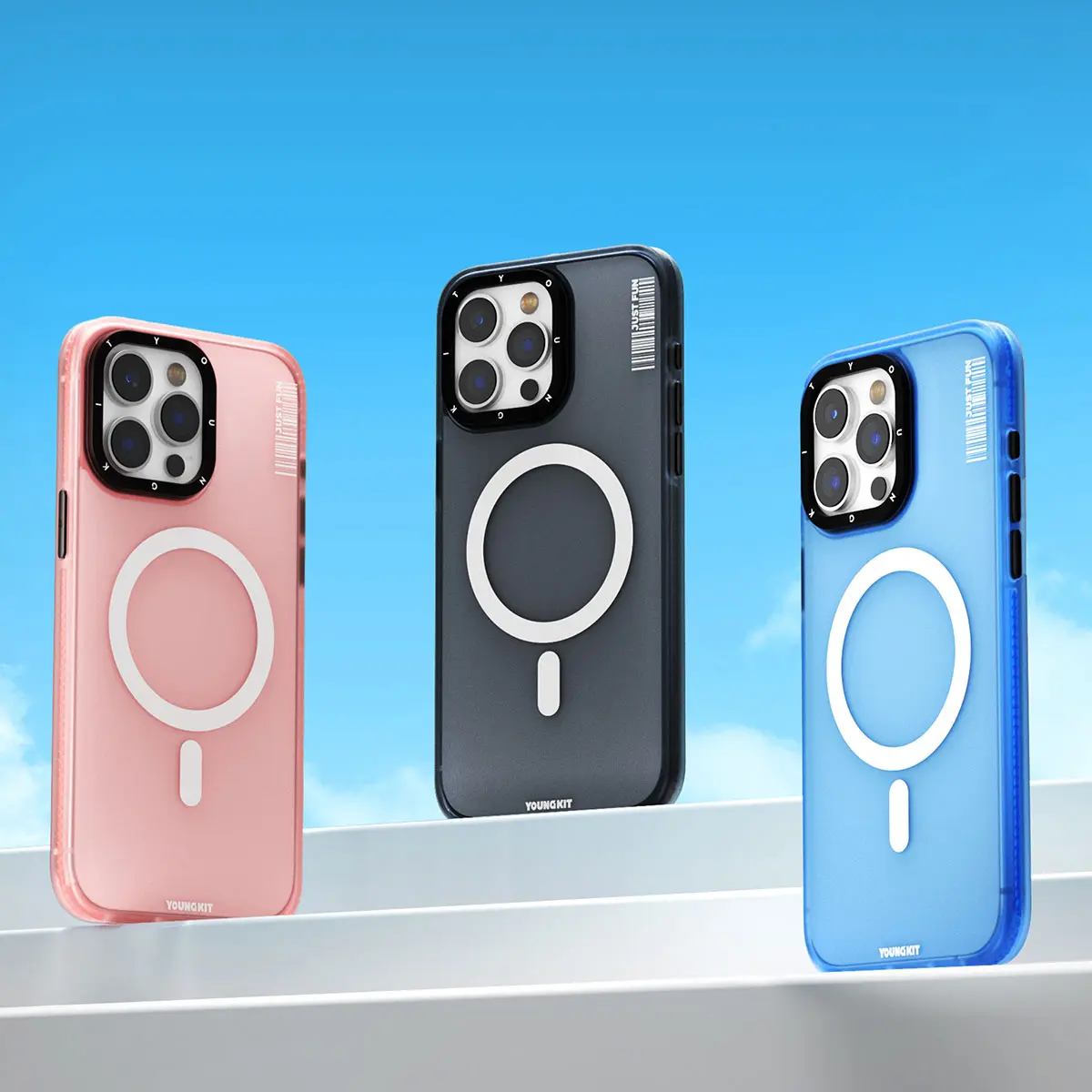 iPhone 15 Plus MagSafe Uyumlu Şeffaf Kılıf - Youngkit Colored Sand