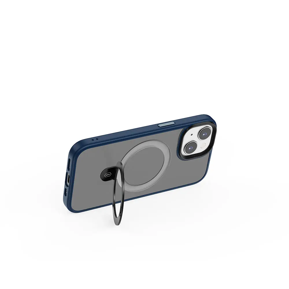 iPhone 15 Plus MagSafe Uyumlu Mat Arka Yüzeyli Standlı Kılıf - Wiwu ZMM-010