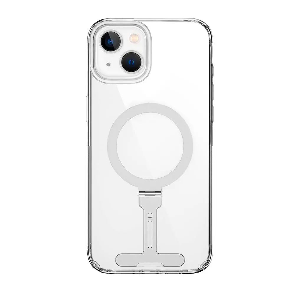 iPhone 15 Plus MagSafe Uyumlu Şeffaf Kılıf, Metal Standlı - Wiwu FYY-014