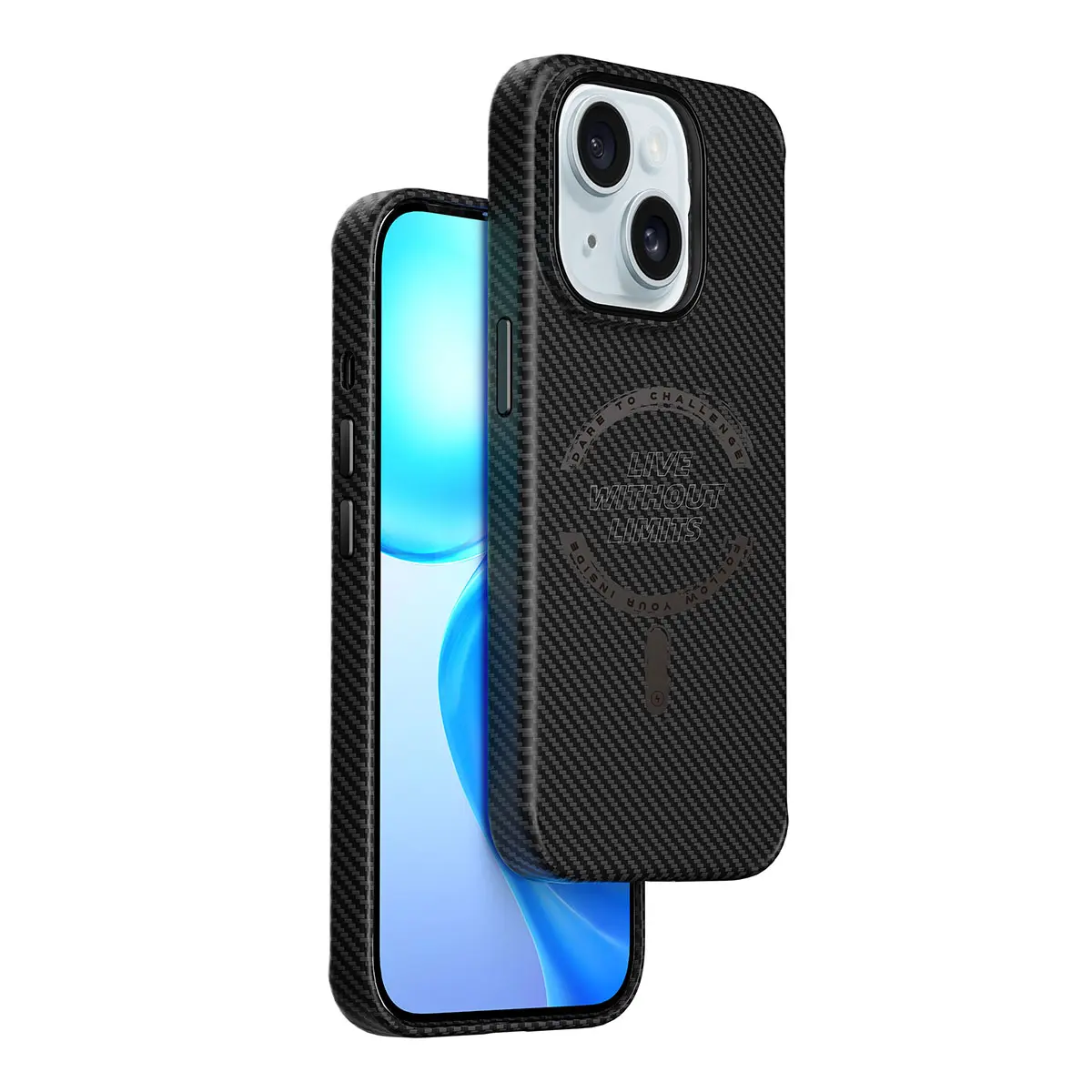 iPhone 15 Plus MagSafe Uyumlu Karbon Fiber Kılıf - Wiwu LCC-107