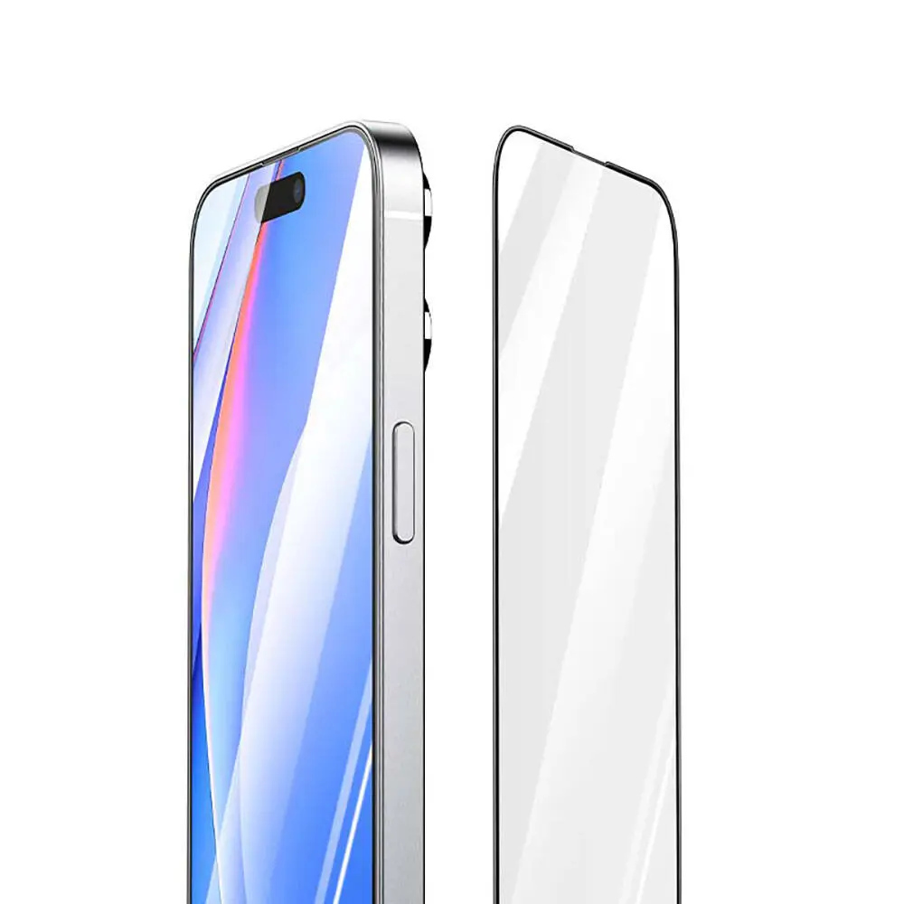 iPhone 15 Plus 3D HD Tam Kaplama Temperli Cam Ekran Koruyucu - Recci RSP-A03SD