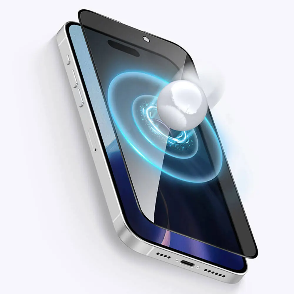 iPhone 15 Plus 3D Gizlilik Temperli Cam Ekran Koruyucu - Recci RSP-A07SP