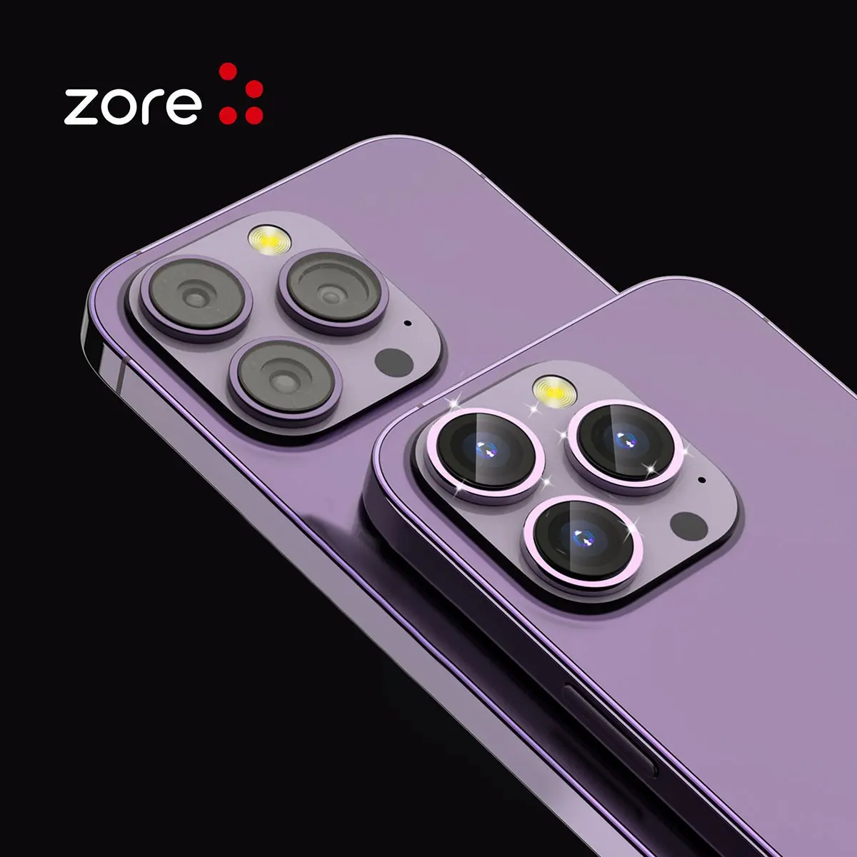 iPhone 15 Plus Safir Kamera Lens Koruyucu, Parmak İzi Bırakmayan - Zore CL-12