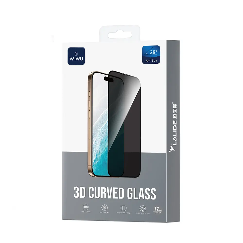 iPhone 15 Pro Gizlilik Filtreli 3D Kavisli Temperli Cam Ekran Koruyucu - Wiwu LLD302