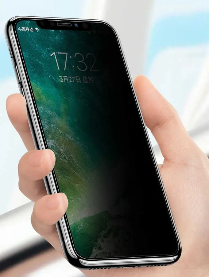 iPhone 15 Pro Gizlilik Filtreli Temperli Cam Ekran Koruyucu - Zore Anti-Dust