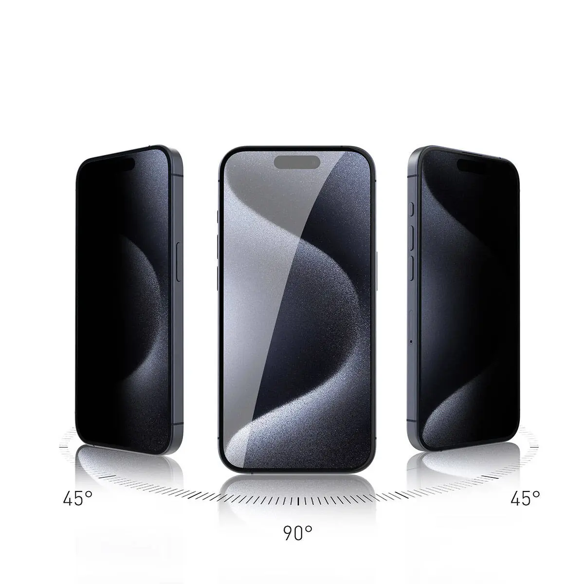 iPhone 15 Pro Gizlilik Filtreli Temperli Cam Ekran Koruyucu - Zore Rika