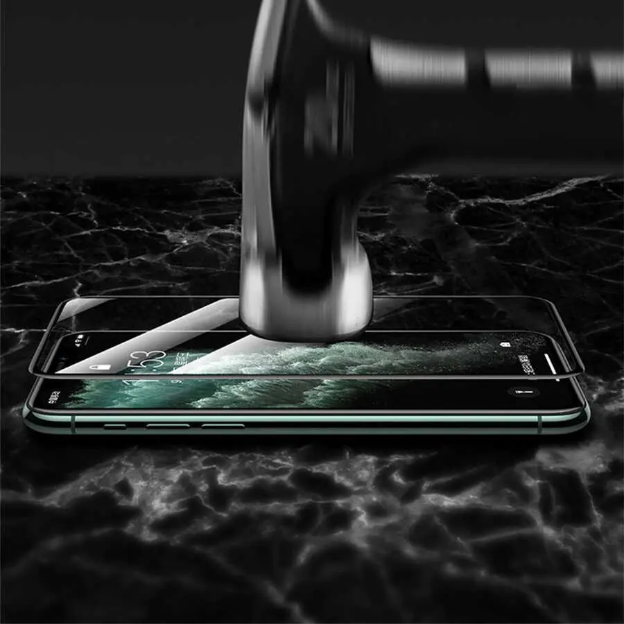iPhone 15 Pro Tam Kaplama 9H Cam Ekran Koruyucu - Zore Rio Glass
