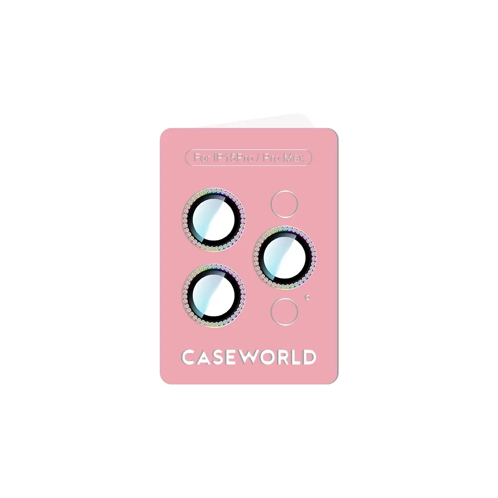 iPhone 15 Pro Taşlı Kamera Lens Koruyucu - CaseWorld Alloy Sparkling Diamond