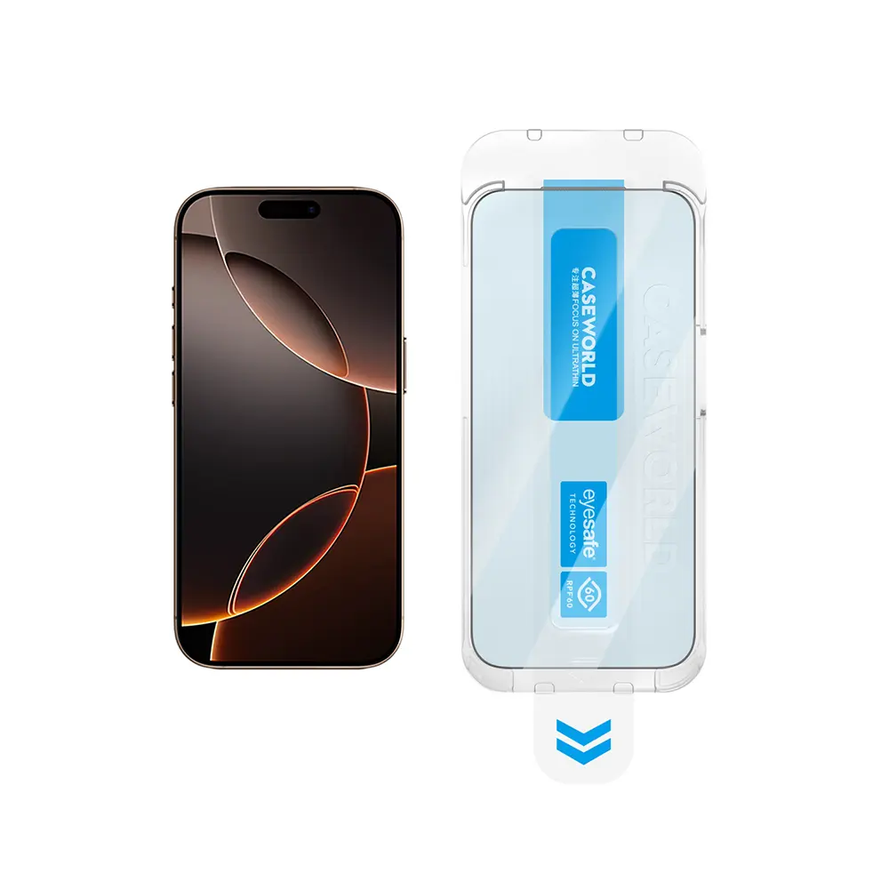 iPhone 15 Pro Temperli Cam Ekran Koruyucu, Uygulama Aparatlı - CaseWorld Applicator