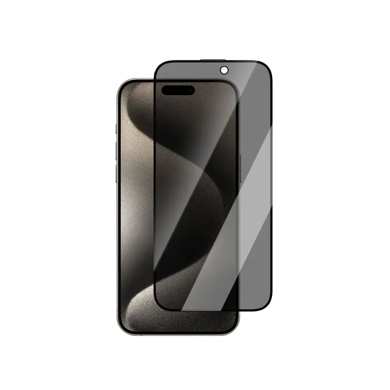 iPhone 15 Pro Gizlilik Filtreli Temperli Cam Ekran Koruyucu - CaseWorld HD Privacy