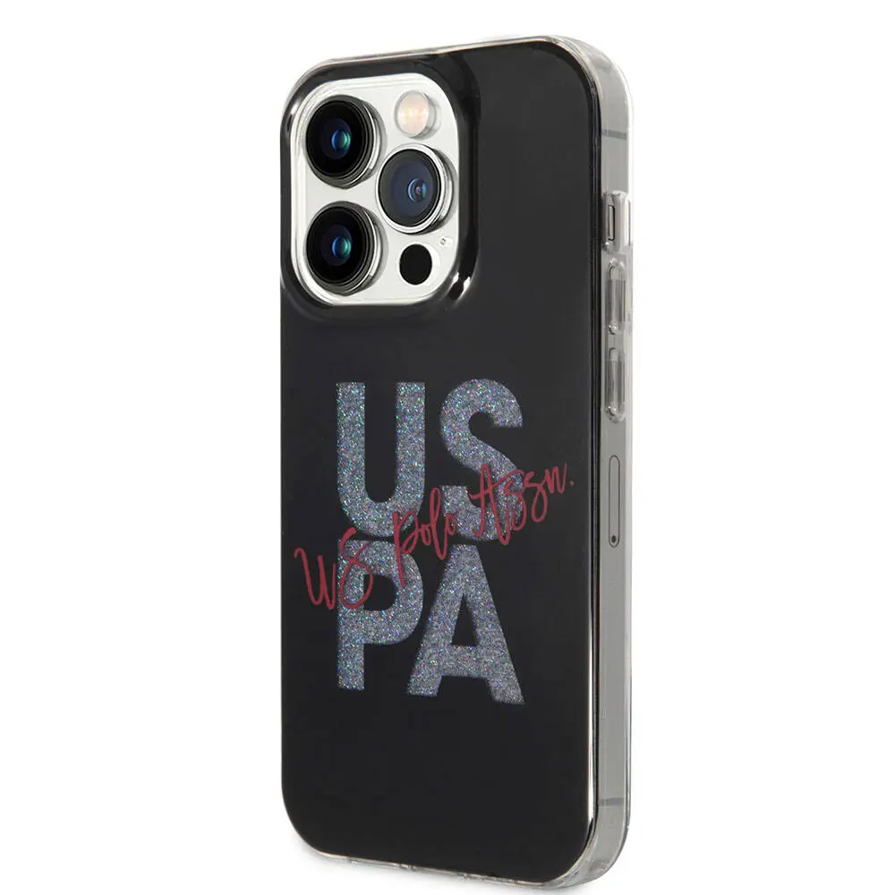 iPhone 15 Pro Simli Parlak Alfabe Tasarım Kılıf - U.S. Polo Assn.